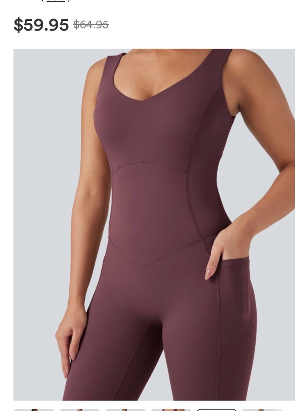 HALARA Maroon 7/8-Length Jumpsuit - Picture 6 of 7